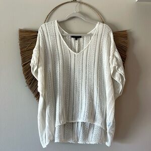 Sanctuary Ivory Chrochet Short Sleeve Sweater | M